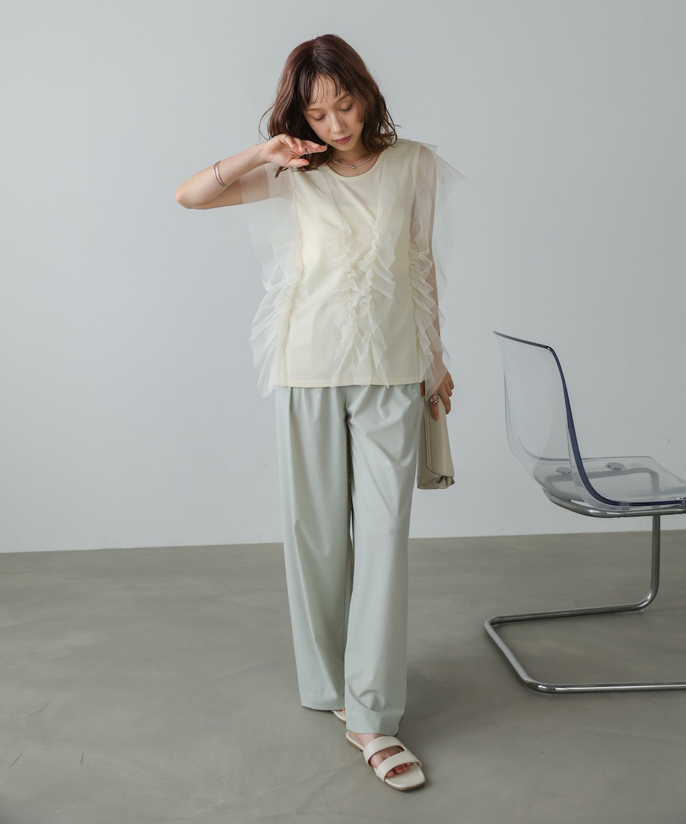 ストレッチワイドストレートパンツ