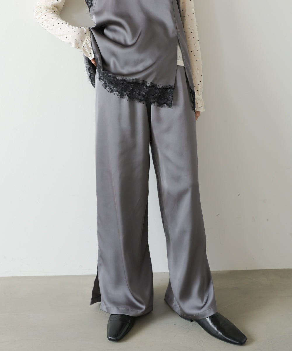 ◆発売前◆【セットアップ対応】サテンスリットパンツ