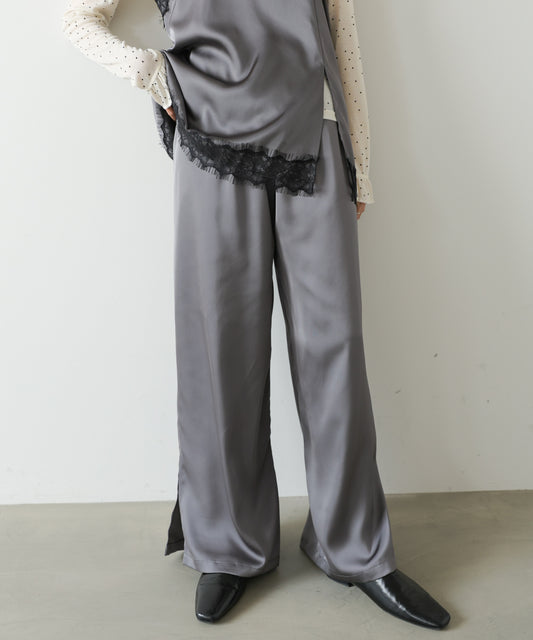 ◆発売前◆【セットアップ対応】サテンスリットパンツ