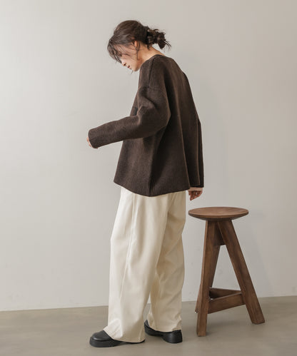 ウールライクツータックストレートパンツ