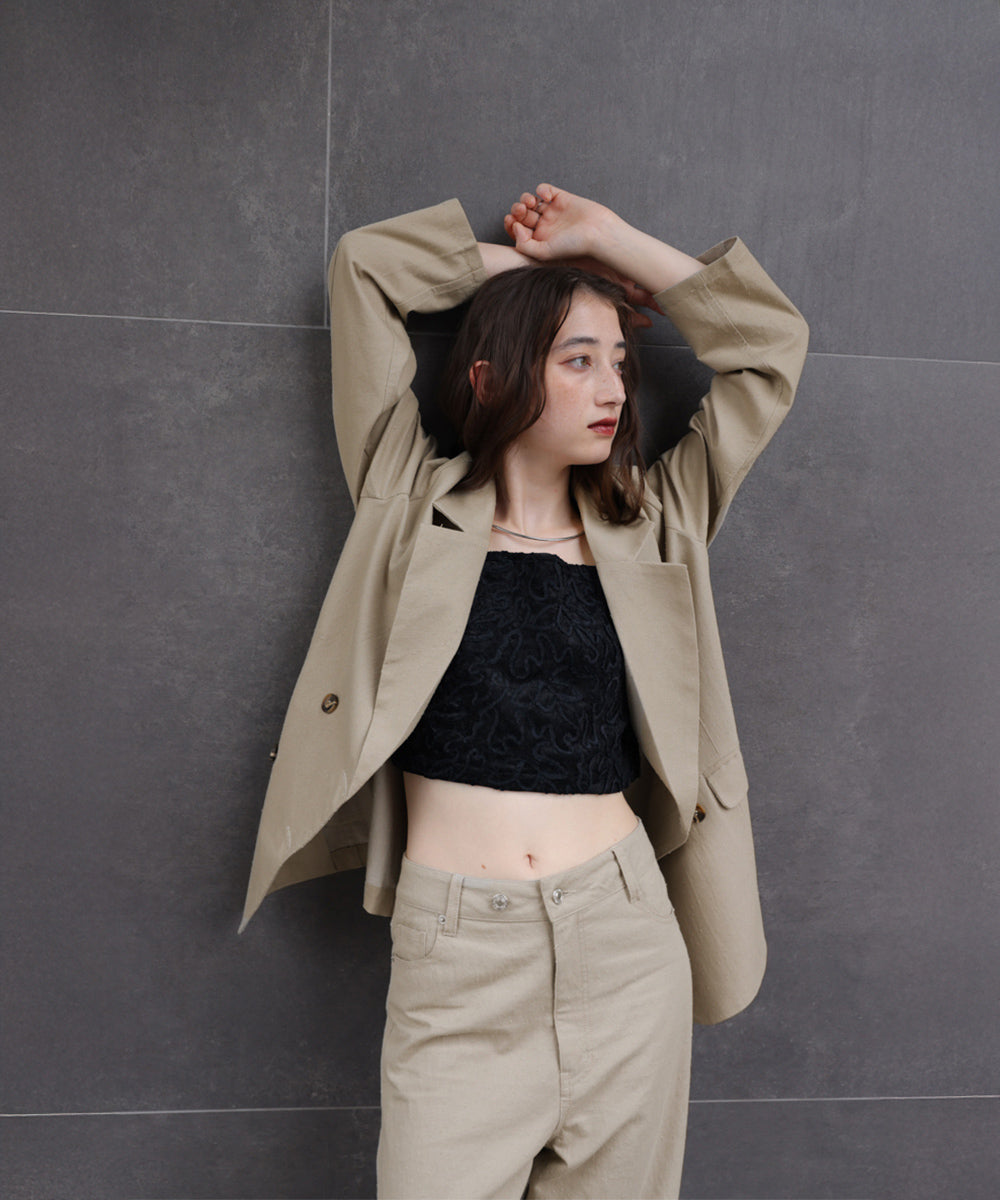 コード刺繍ベロアビスチェ