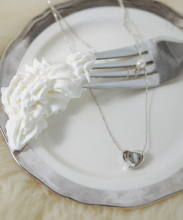 ニュアンスハートレイヤードネックレス