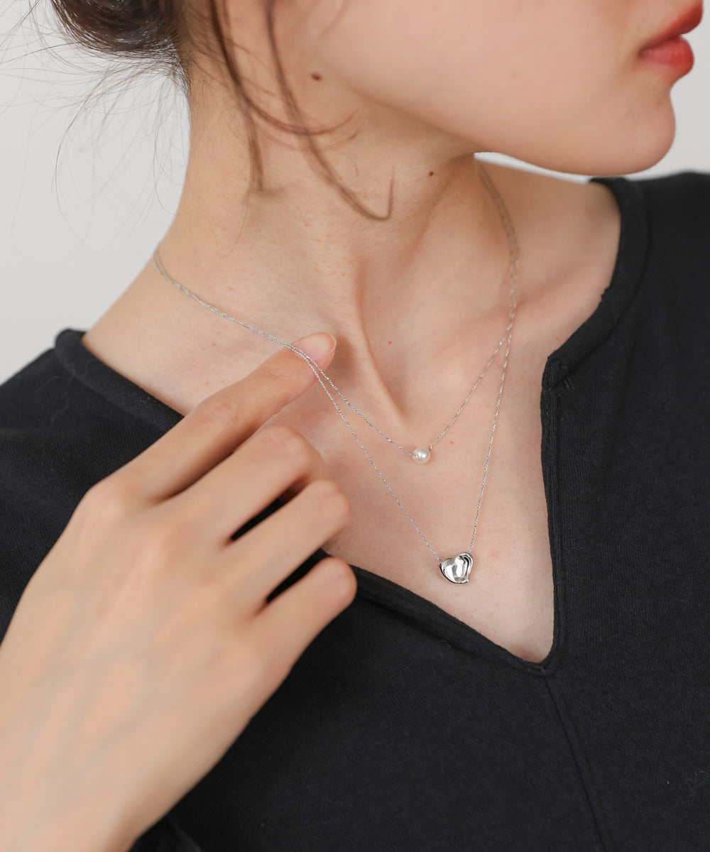 ニュアンスハートレイヤードネックレス