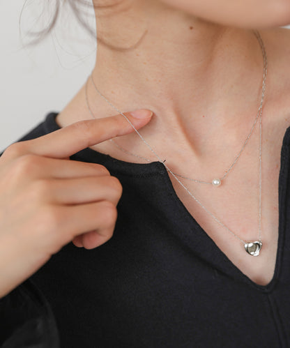 ニュアンスハートレイヤードネックレス