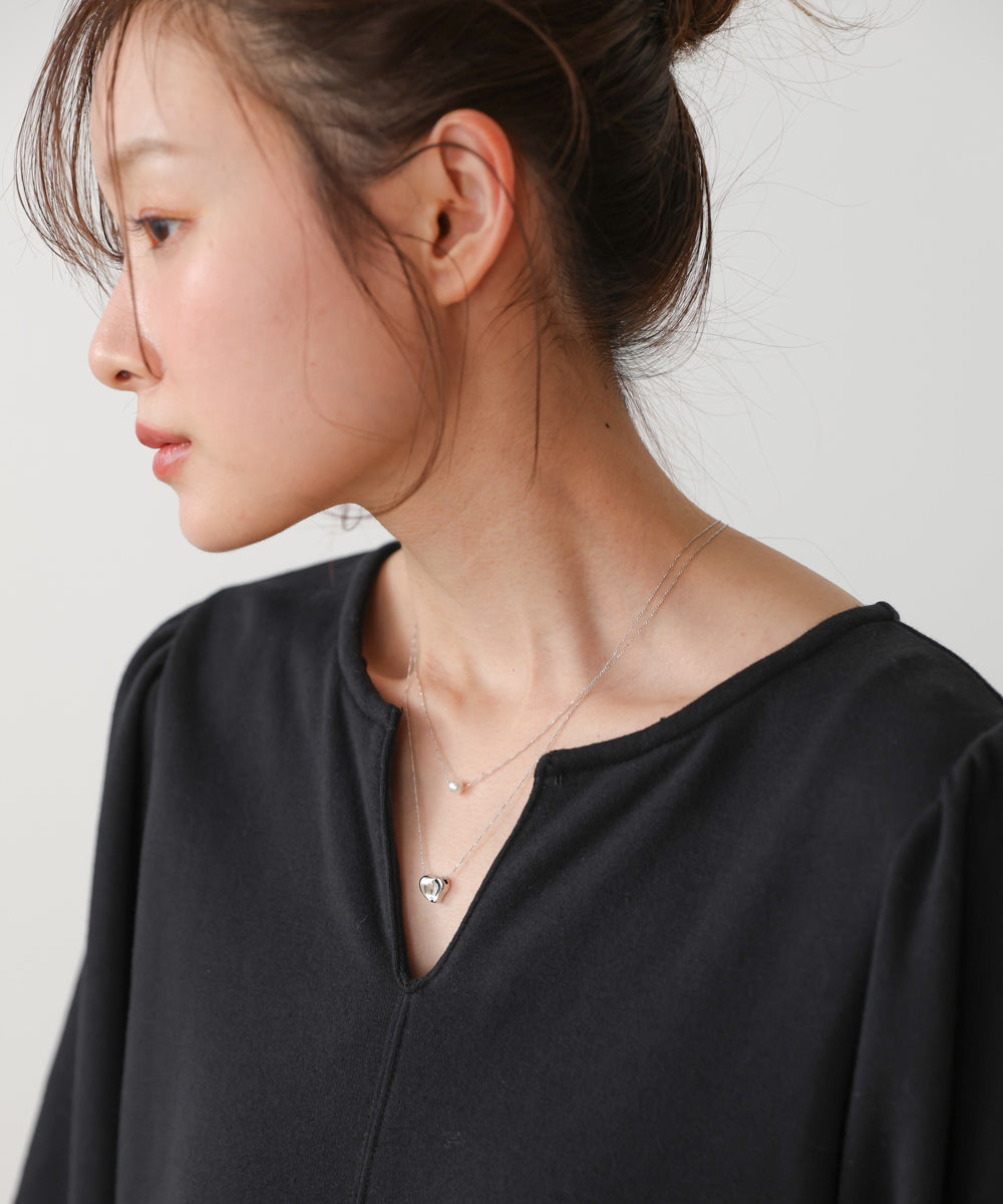 ニュアンスハートレイヤードネックレス