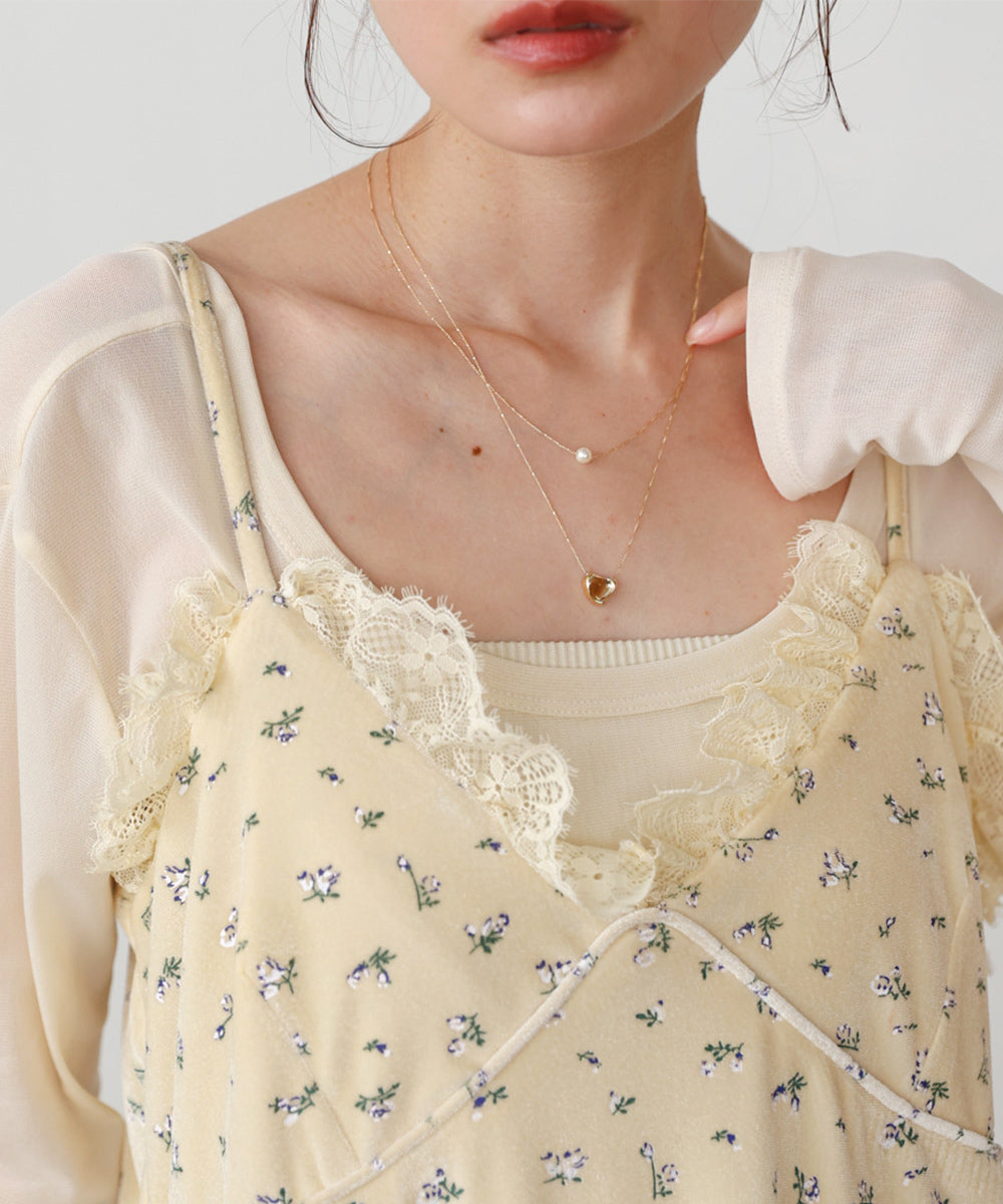 ニュアンスハートレイヤードネックレス