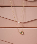 ニュアンスハートレイヤードネックレス