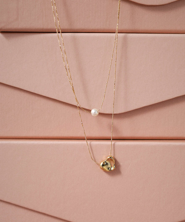 ニュアンスハートレイヤードネックレス