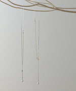 変形パール×ロングチェーンネックレス