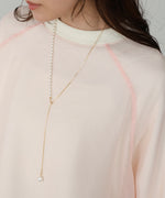 変形パール×ロングチェーンネックレス