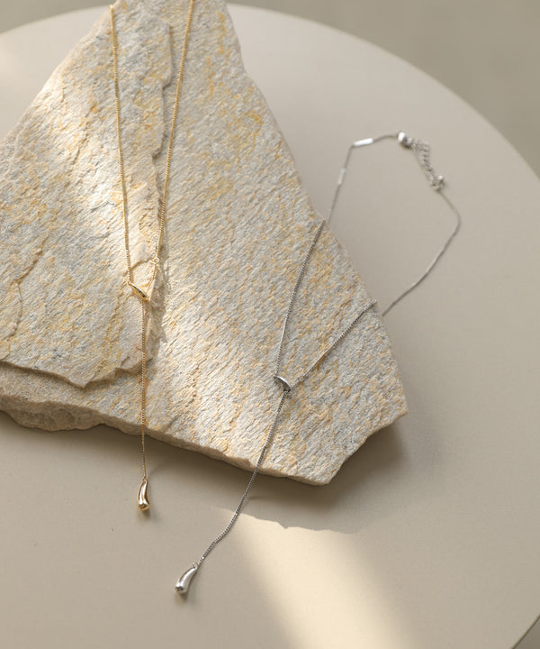 タイニードロップロングネックレス