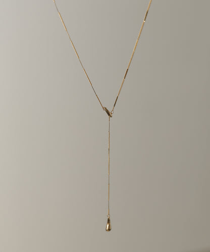 タイニードロップロングネックレス