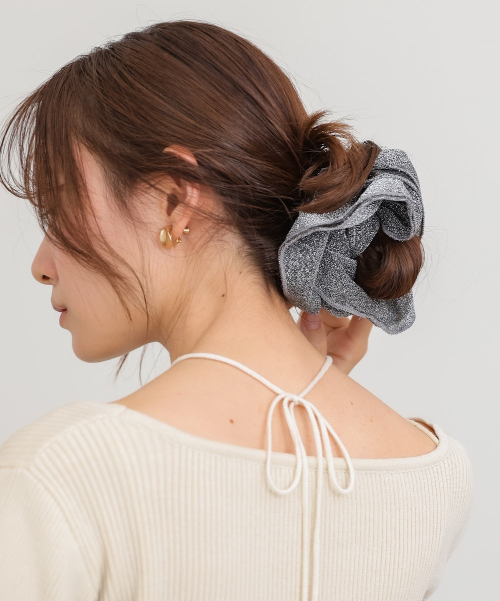 ラメ入りビッグシュシュ