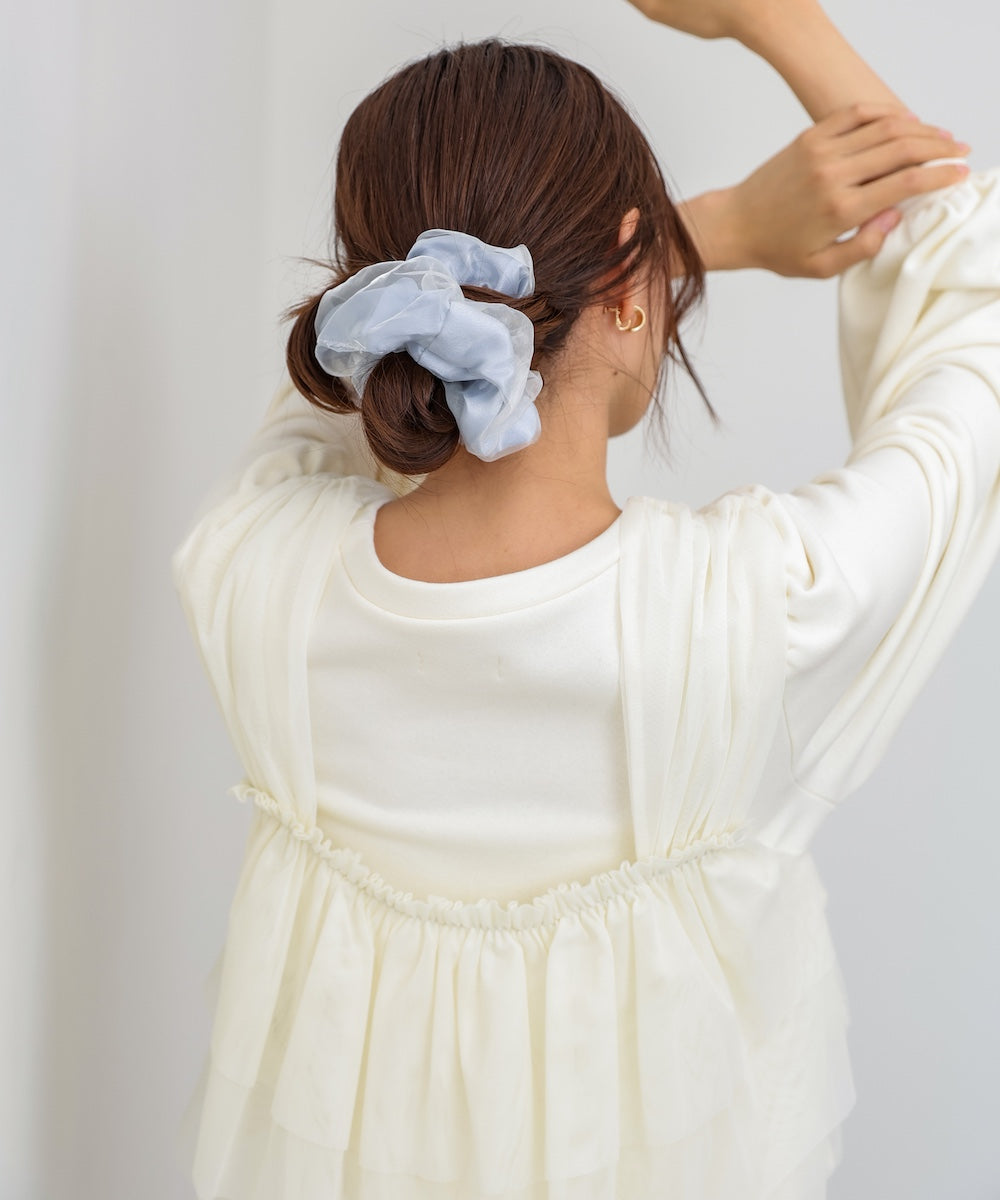 オーガンジー×サテンシュシュ