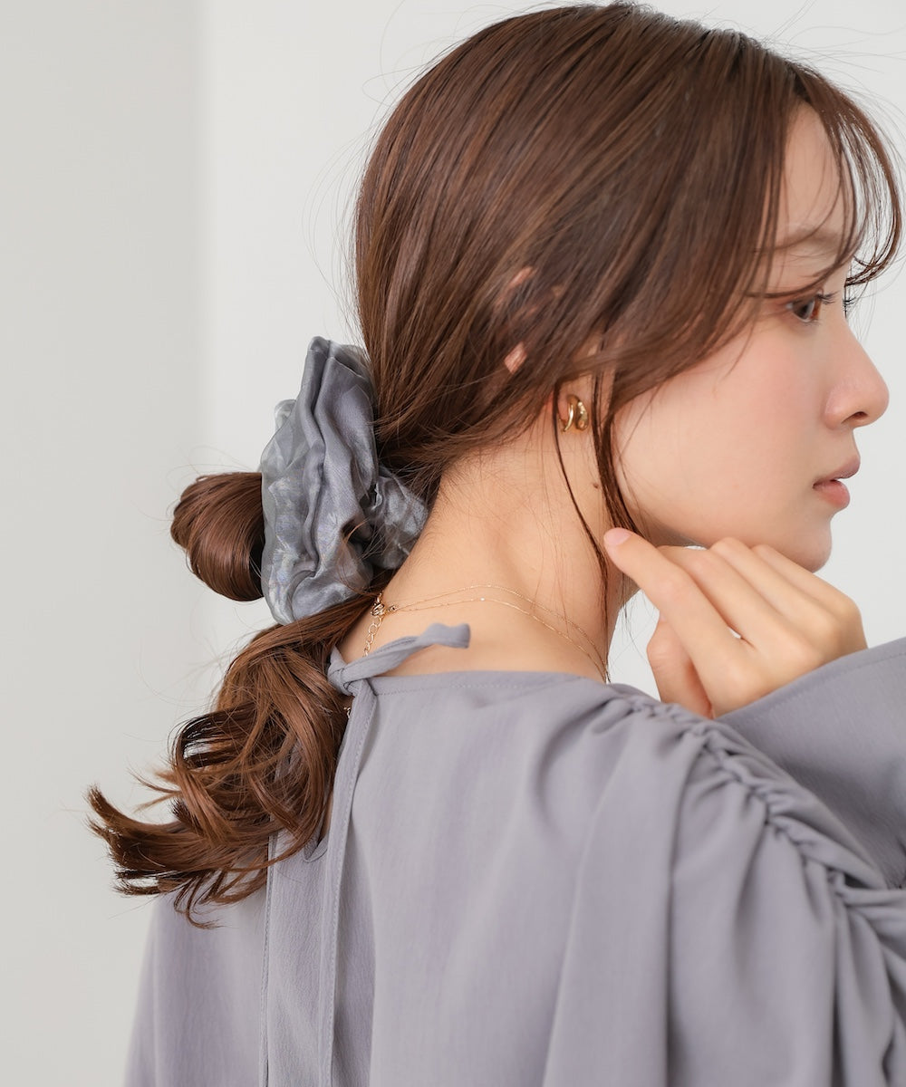 オーガンジー×サテンシュシュ