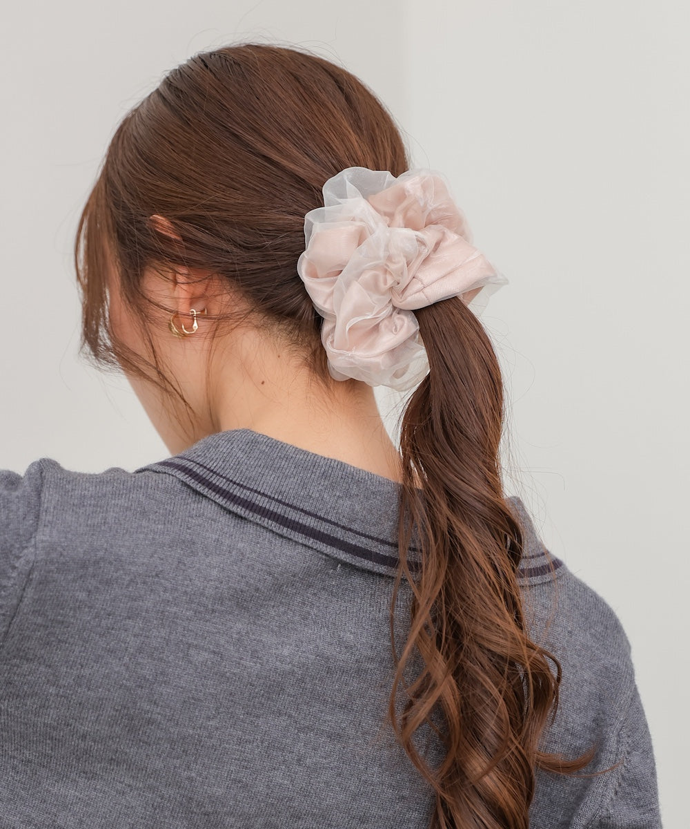 オーガンジー×サテンシュシュ