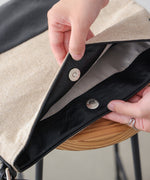 リネンコンビショルダーバッグ