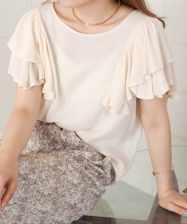 LAYER FRILL SLEEVE BLOUSE