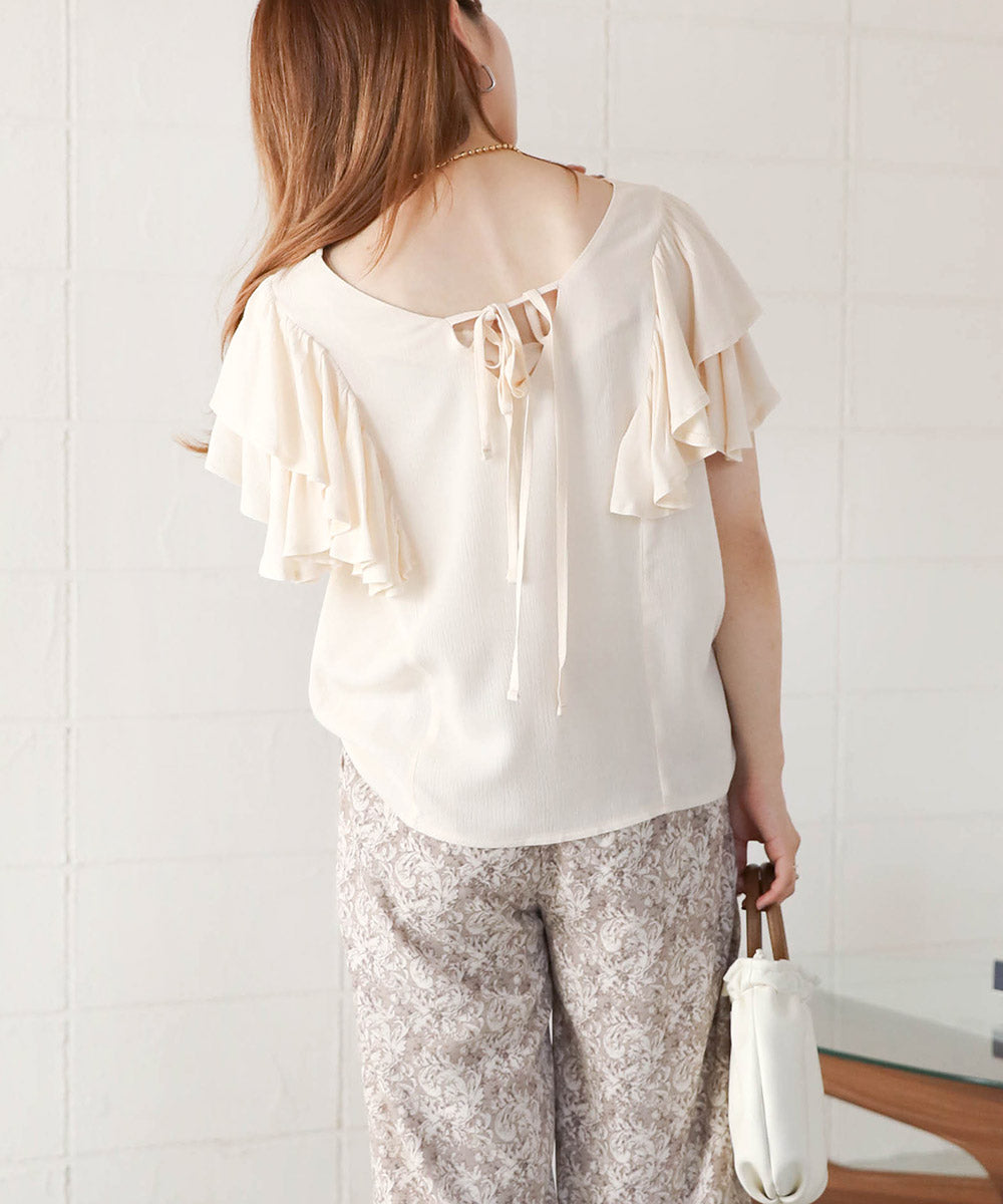 LAYER FRILL SLEEVE BLOUSE
