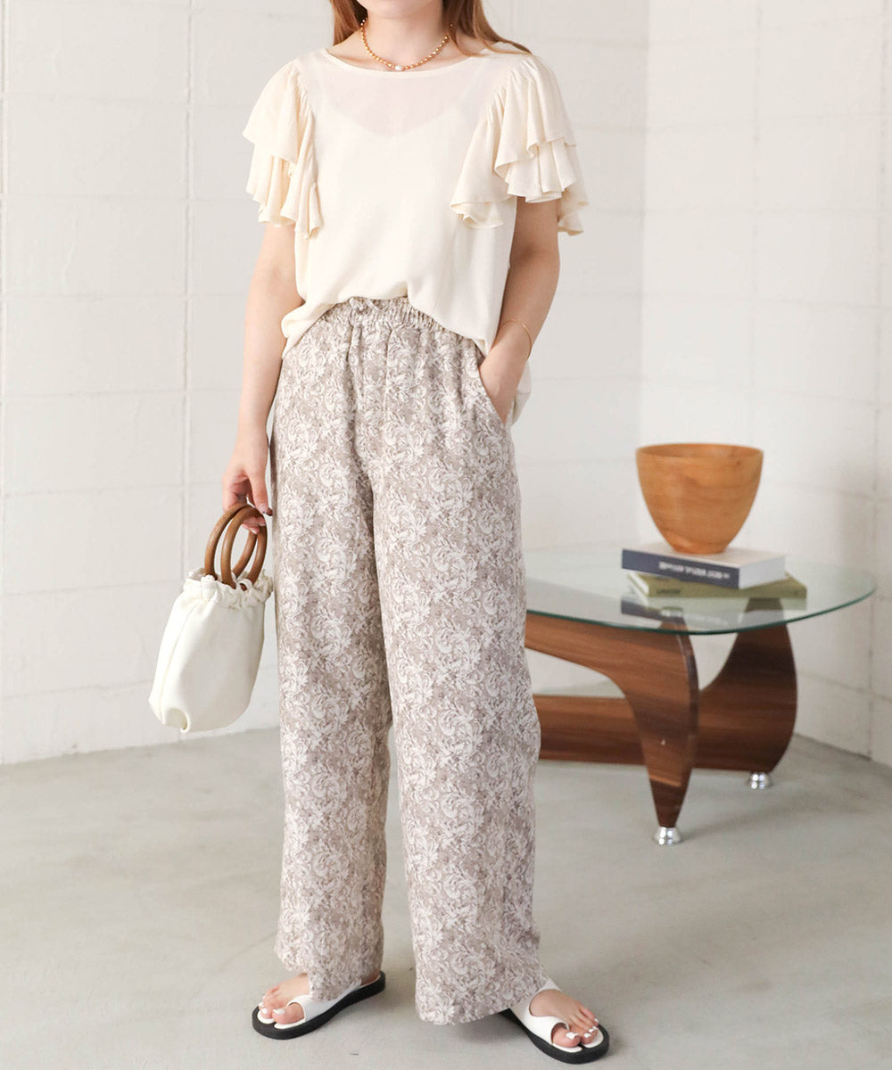 LAYER FRILL SLEEVE BLOUSE