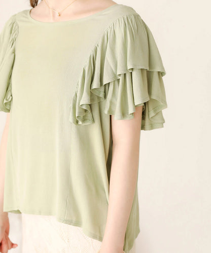 LAYER FRILL SLEEVE BLOUSE