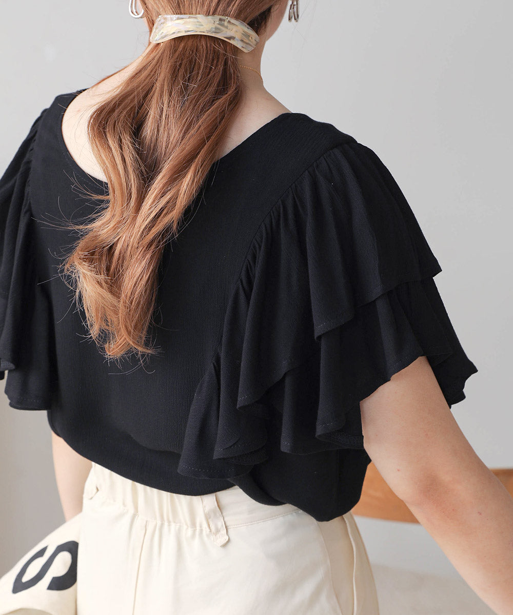 LAYER FRILL SLEEVE BLOUSE
