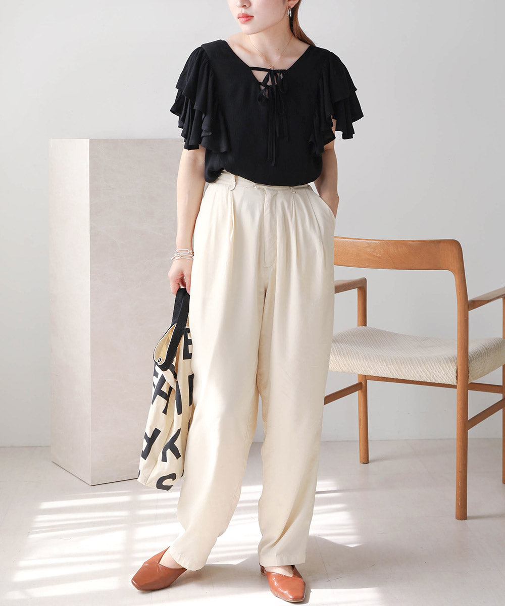 LAYER FRILL SLEEVE BLOUSE