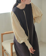 COLOR COMBINATION KNIT ONEPIECE