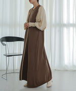 COLOR COMBINATION KNIT ONEPIECE