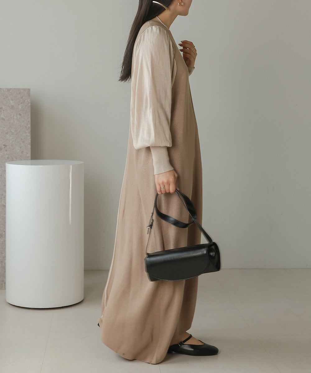 COLOR COMBINATION KNIT ONEPIECE
