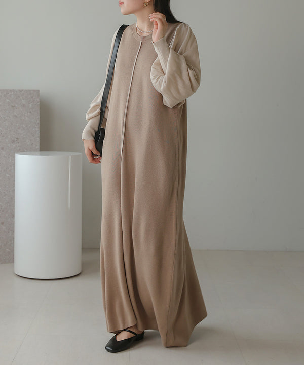 COLOR COMBINATION KNIT ONEPIECE