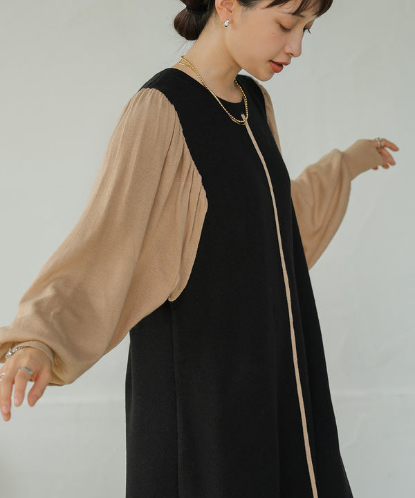 COLOR COMBINATION KNIT ONEPIECE