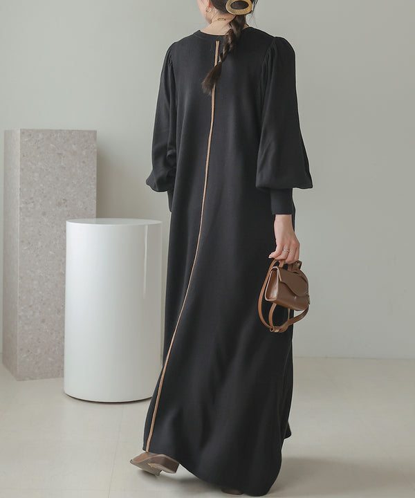 COLOR COMBINATION KNIT ONEPIECE