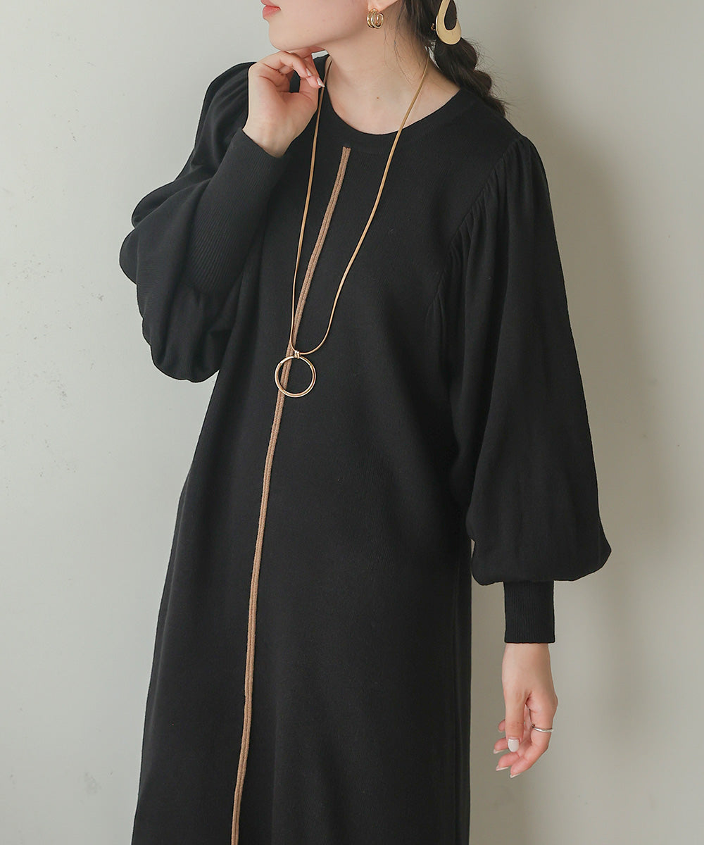 COLOR COMBINATION KNIT ONEPIECE