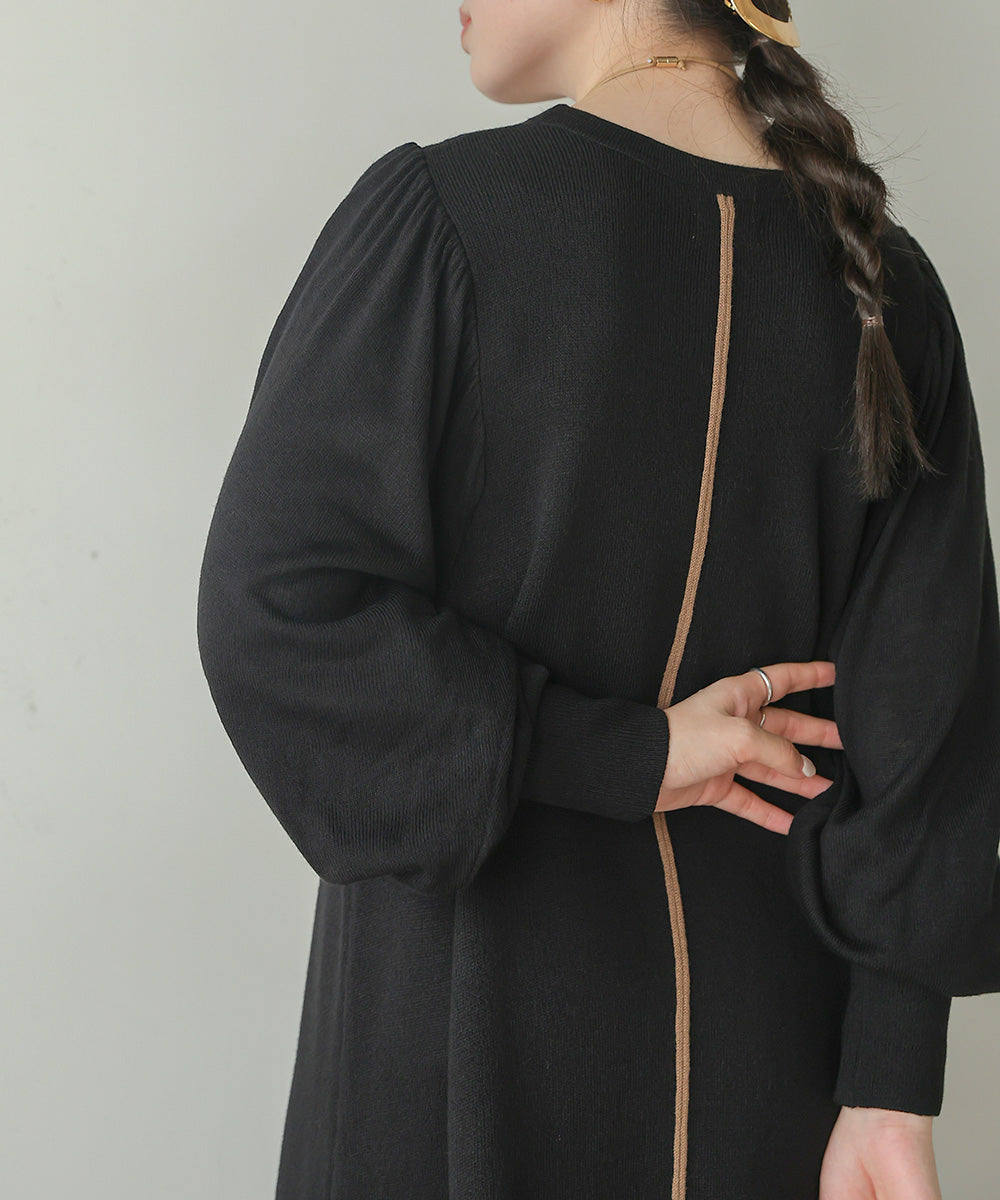 COLOR COMBINATION KNIT ONEPIECE