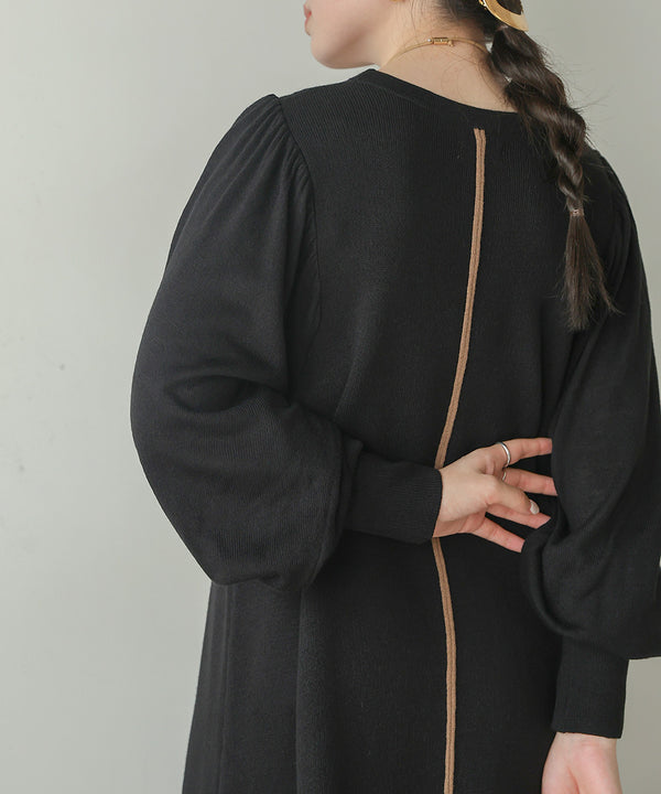 COLOR COMBINATION KNIT ONEPIECE