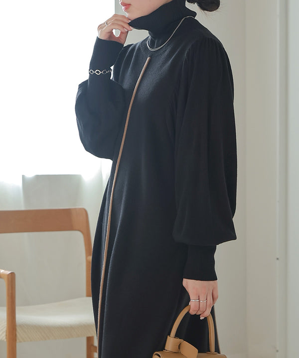 COLOR COMBINATION KNIT ONEPIECE