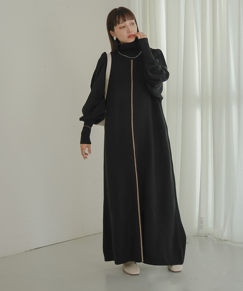 COLOR COMBINATION KNIT ONEPIECE