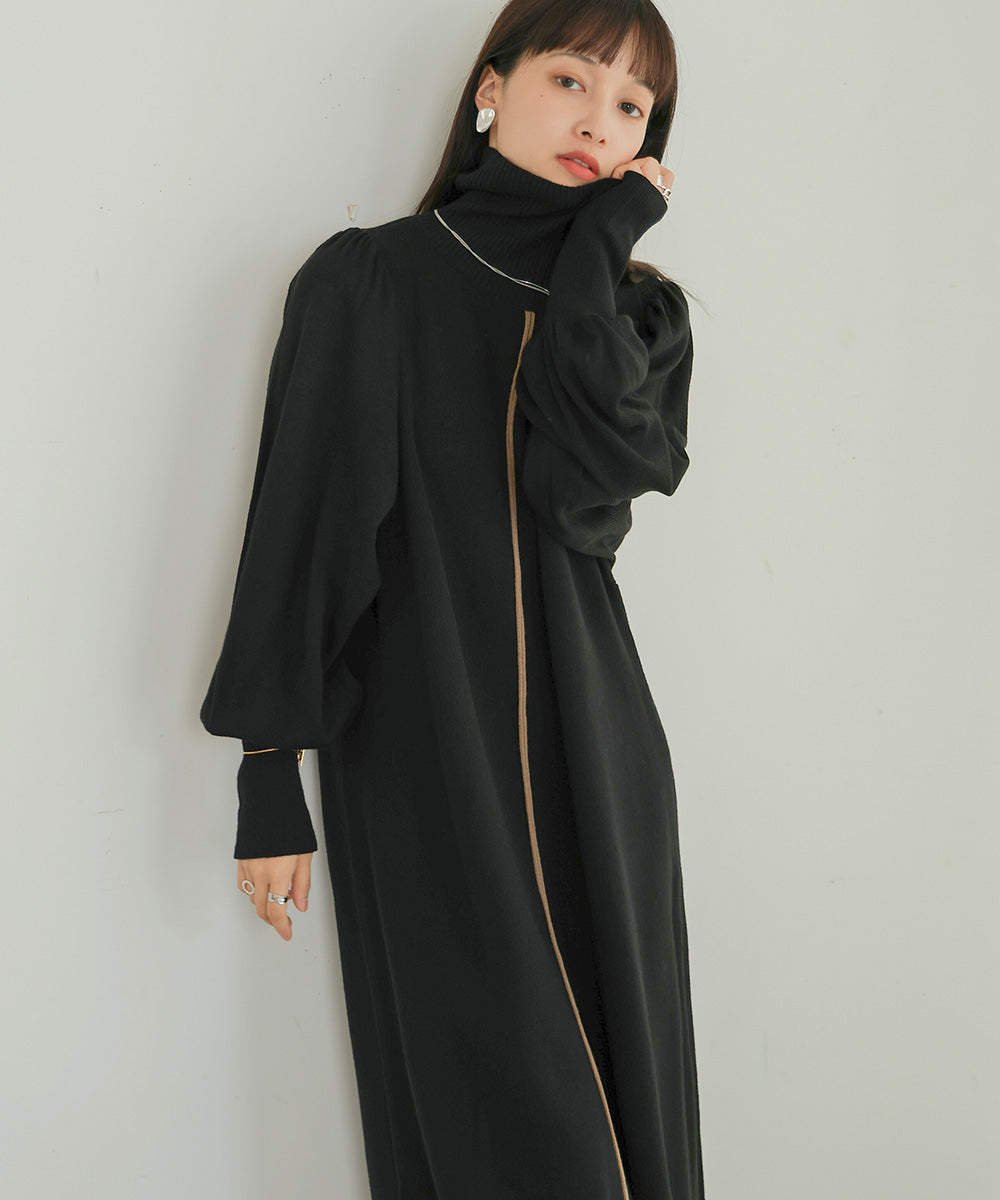 COLOR COMBINATION KNIT ONEPIECE
