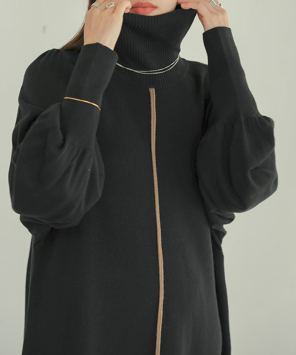 COLOR COMBINATION KNIT ONEPIECE