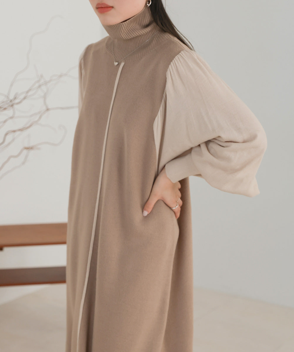 COLOR COMBINATION KNIT ONEPIECE