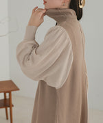 COLOR COMBINATION KNIT ONEPIECE