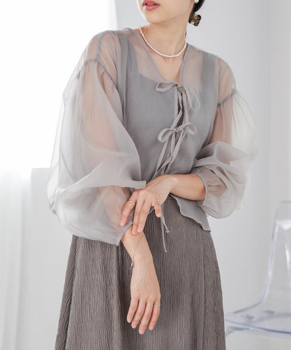 TULLE CARDIGAN SET ONE PIECE