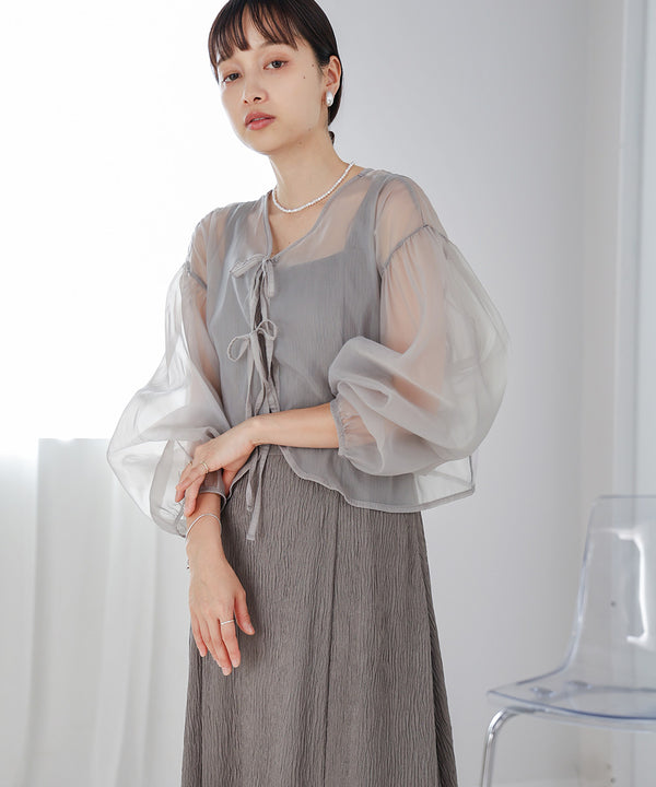TULLE CARDIGAN SET ONE PIECE