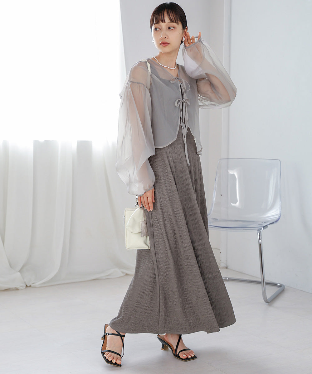 TULLE CARDIGAN SET ONE PIECE