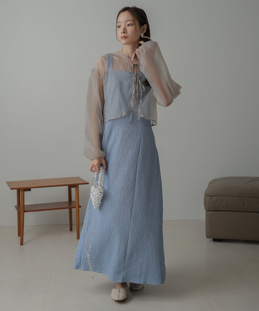 TULLE CARDIGAN SET ONE PIECE