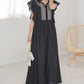 FRONT EMBROIDERED SLEEVE FRILL ONEPIECE