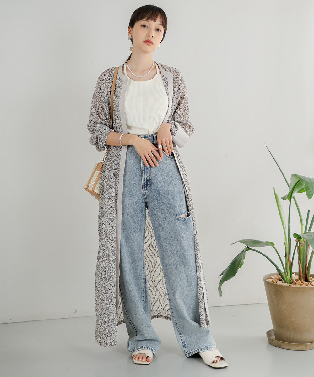 JACQUARD SMALL FLORAL ONEPIECE