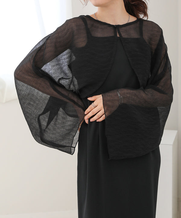 SHEER BOLERO + FLARE CAMI ONEPIECE