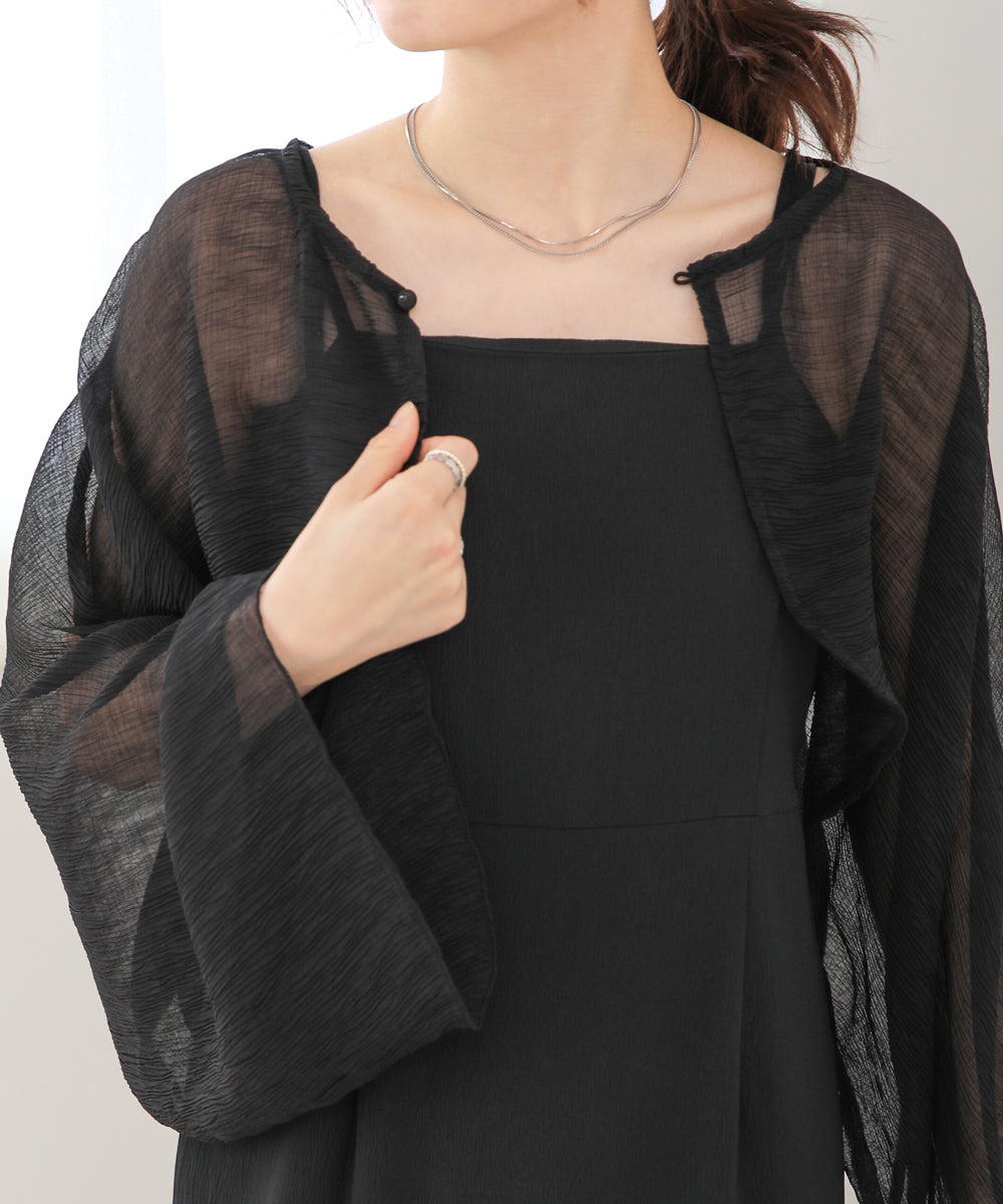 SHEER BOLERO + FLARE CAMI ONEPIECE